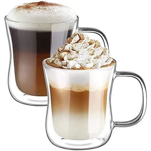Verre double paroi à Latte Macchiato Design (2 x 330 ml) tasse a cafe  design - Tasse double paroi, mug transparent, tasse a th[1173] - Cdiscount  Puériculture & Eveil bébé