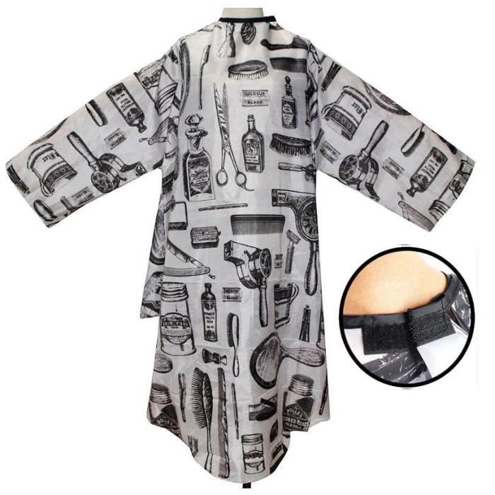 Tablier de Coiffeur,Blouse de Coiffeur Réglable,Cape de Coupe de Cheveux,Peignoir de Coiffure Imperméable,avec Manches,pour Adulte