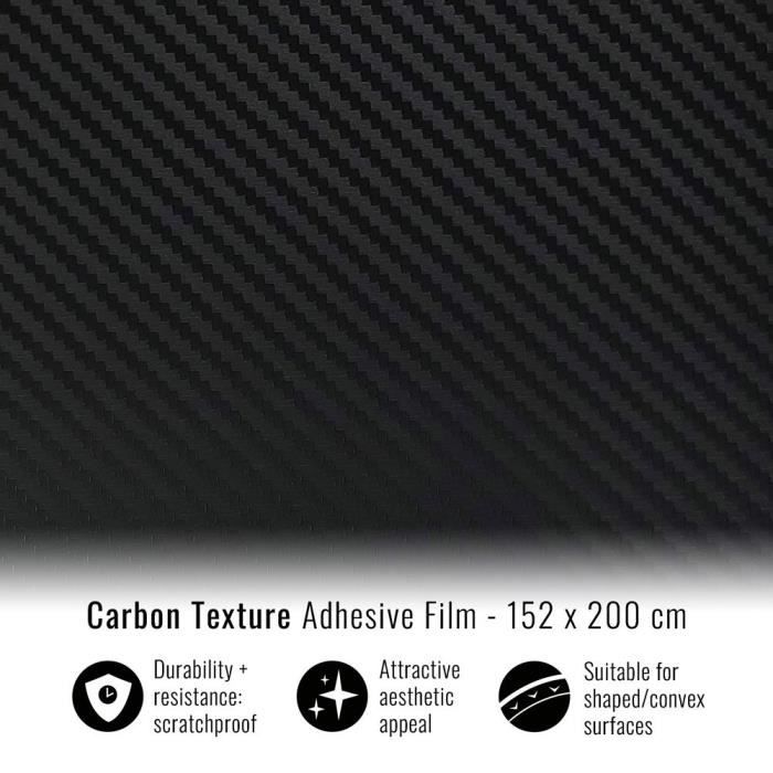 Film Carbone Chromé Or Pour Voiture - 152 Cm De Large - Autocollant Sans Bulles - Neuf