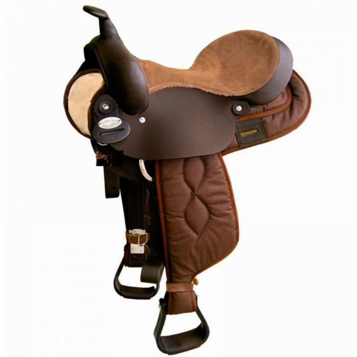 Selle en cuir et cordura Brad Rens Western - marron - 16