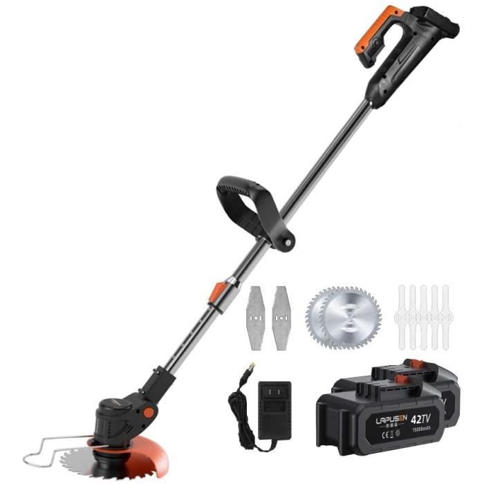 Débroussailleuse électrique Sans Fil 21V - Moteur Brushless 500W - 2 Batteries 3000mAh - Lame Métal Et Tête Fil