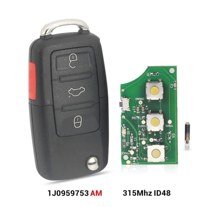 Taille -Complete Key V puce clé télécommande de voiture, pour VW Beetle Golf Passat Jetta 315Mhz ID48 1J0 959 753 AM 2000-2006