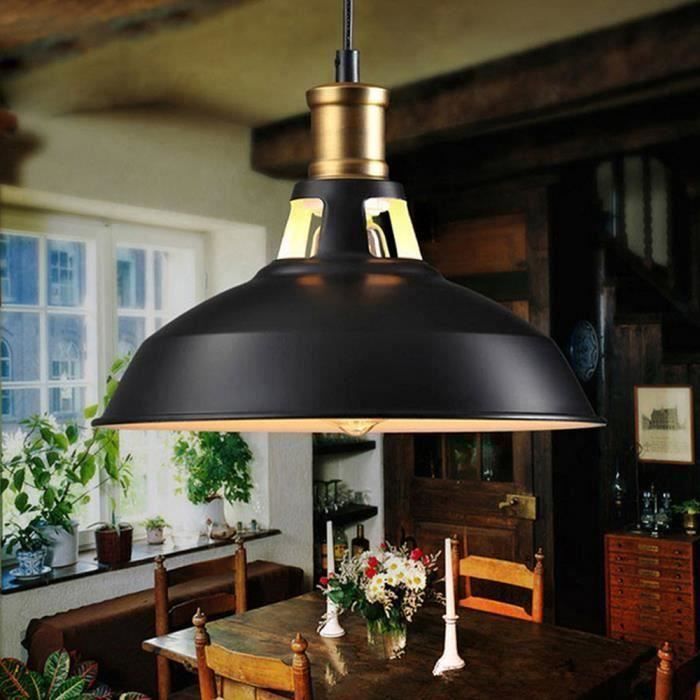 E27 Lustre Suspension 27cm Rétro Luminaire Style Industrielle pour Salon Couloir Cuisine
