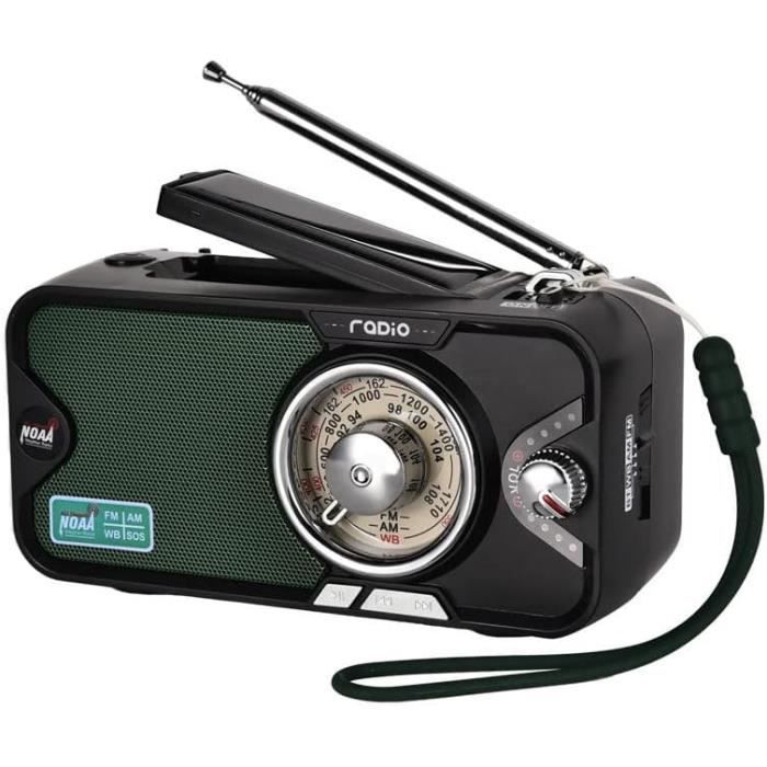 Radio D'urgence NOAA AM/FM - Manivelle, Solaire, USB - Batterie 30000mAh - Lampe Torche, SOS, Charge Téléphone - Pour Camping, Survie