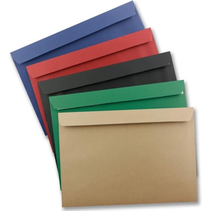 Lot De 10 Grandes Enveloppes - Xxl - Din C4 - Mélange De Couleurs 2 ...