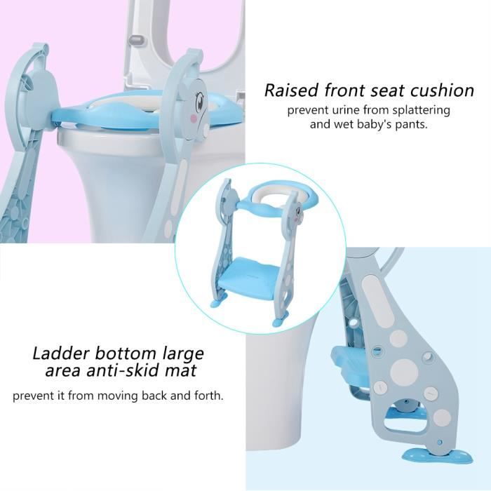 Rehausseur Wc Enfant Réducteur Toilette Enfant Ronipic - Siège Réglable Hauteur Pliable Marches Siège WC Enfant Hauteur Réglable