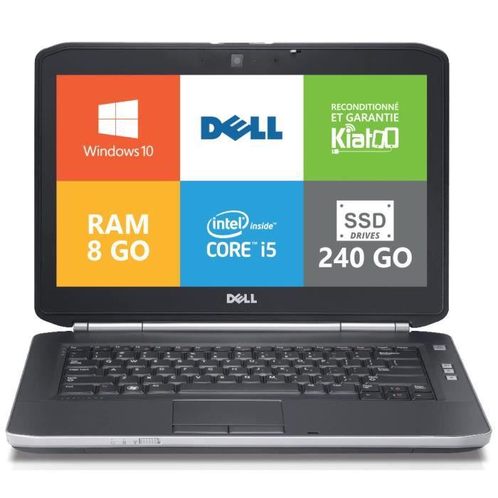 Dell – Ordinateur Portable Latitude E6420 – Core i5 – RAM 8 Go – Stockage 240 Go SSD – Windows 10 – Reconditionné