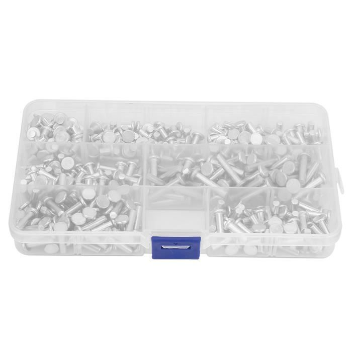 200 Pointes à Tête Plate Assorties - Acier Zingué - Pour Affichage, Bricolage