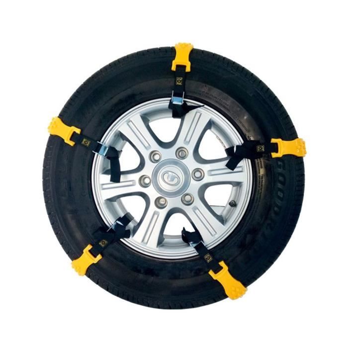 Lot De 10 Chaînes à Neige Antidérapantes 185-225 Mm – Ceintures TPU + Crampons Alliage Pour Voiture Hiver
