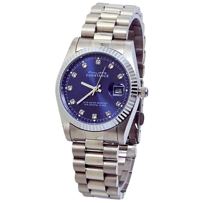 Montre Argent Acier Bleu Marine 36 mm Bracelet Pr sident Date Just