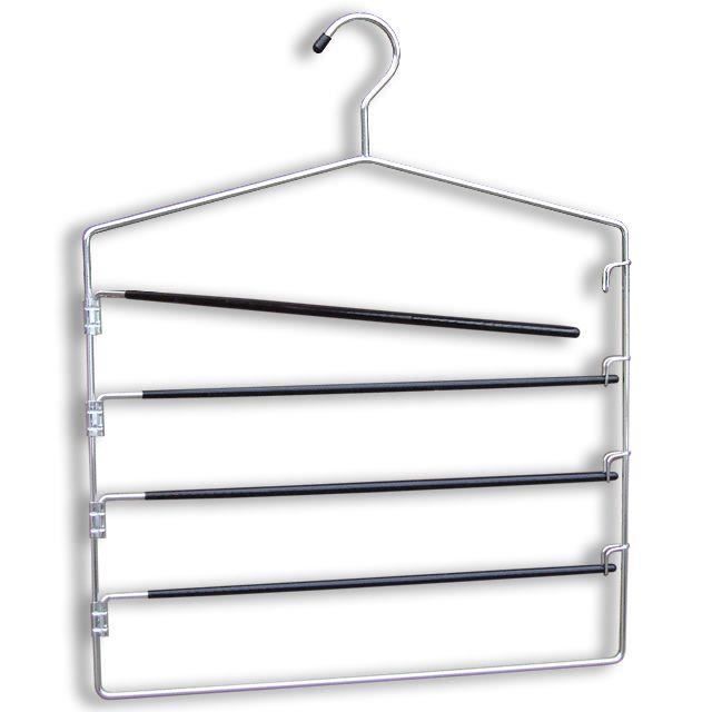 Lot de 2 cintres porte-pantalons en métal 4 barres ...