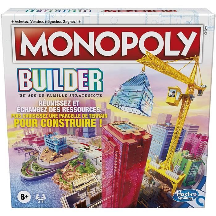 MONOPOLY - Builder - Jeu de stratégie pour la famille - Jeux pour enfants - amusant à jouer - Jeu de plateau familial