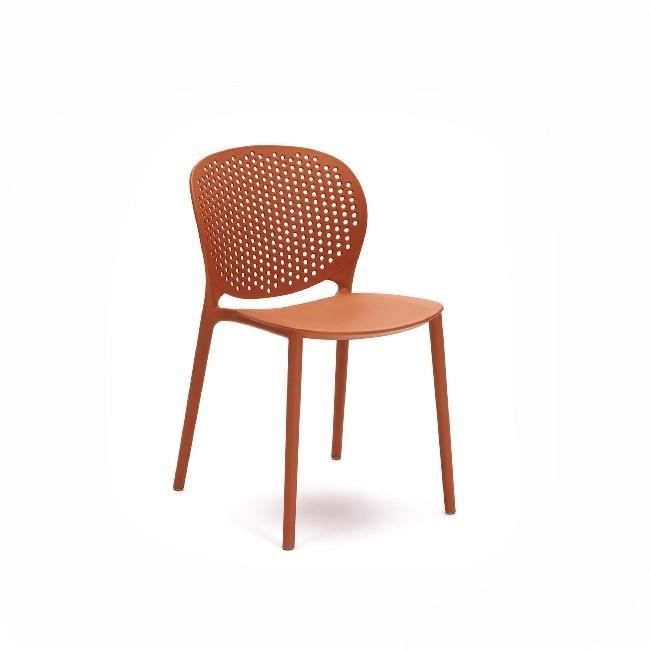 lot de 4 chaises spot - orange - 48 x 56 x 80 cm