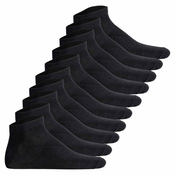 Chaussettes socquettes - Jack & Jones - Dongo - Lot de 10 - Taille unique - Noir Chaussettes socquettes - Jack & Jones - Dongo - Lot de 10 - Taille unique - Noir