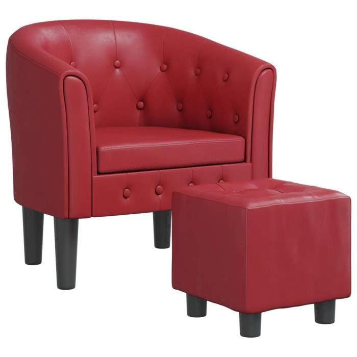 Fauteuil cabriolet - KEENSO - KN005 - Rouge bordeaux - Similicuir - Repose-pied inclus