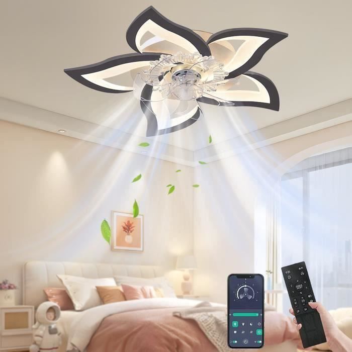 Ventilateur Plafond avec lumière LED pour salon chambre maison lustre plafond moderne à LED ventilateur lampe