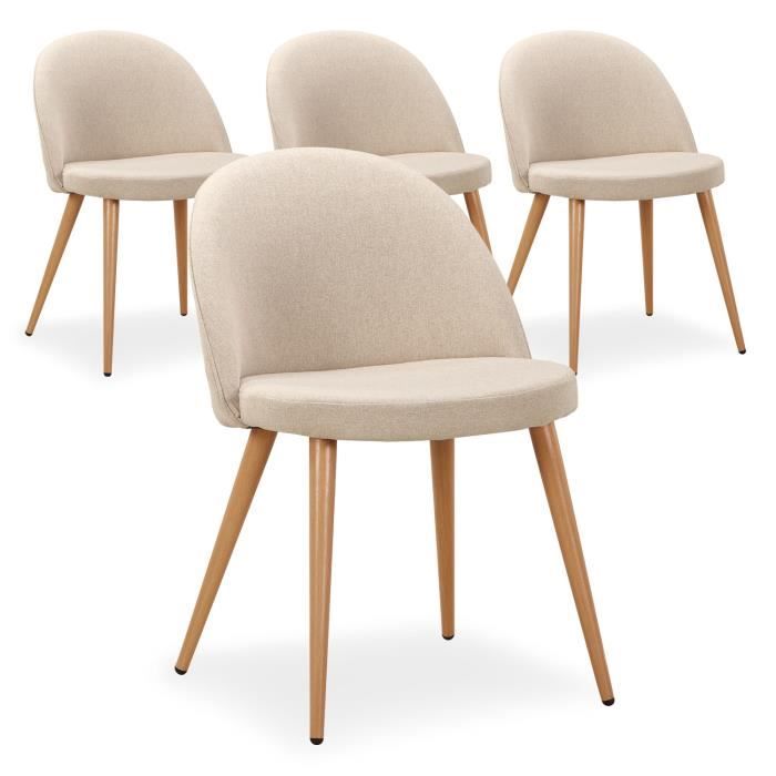 Lot de 4 chaises scandinaves Maury Beige  Achat / Vente chaise Beige