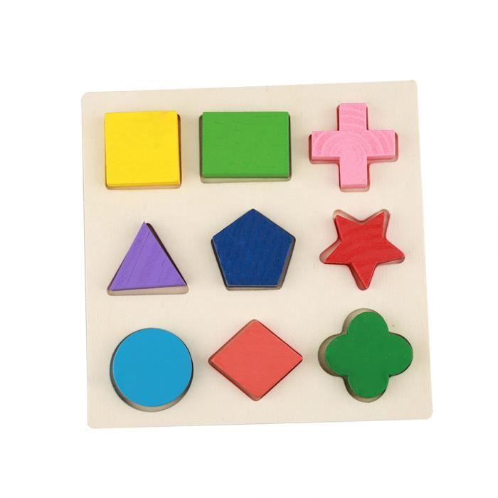 Puzzle en bois pour enfants, planche à boutons en bois, forme géométrique, article éducatif pour Puzzle en bois pour enfants, planche à boutons en bois, forme géométrique, article éducatif pour