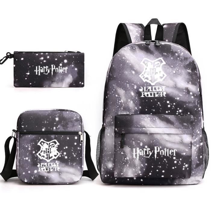 3 pièces Sac a dos ecole Cartable college Cartable fille garcon XD142 Gris6
