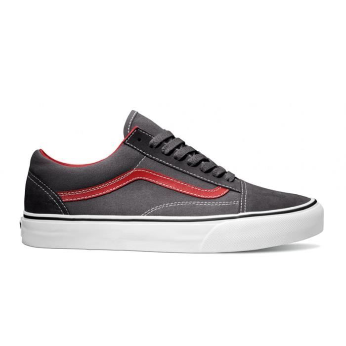 vans gris rouge