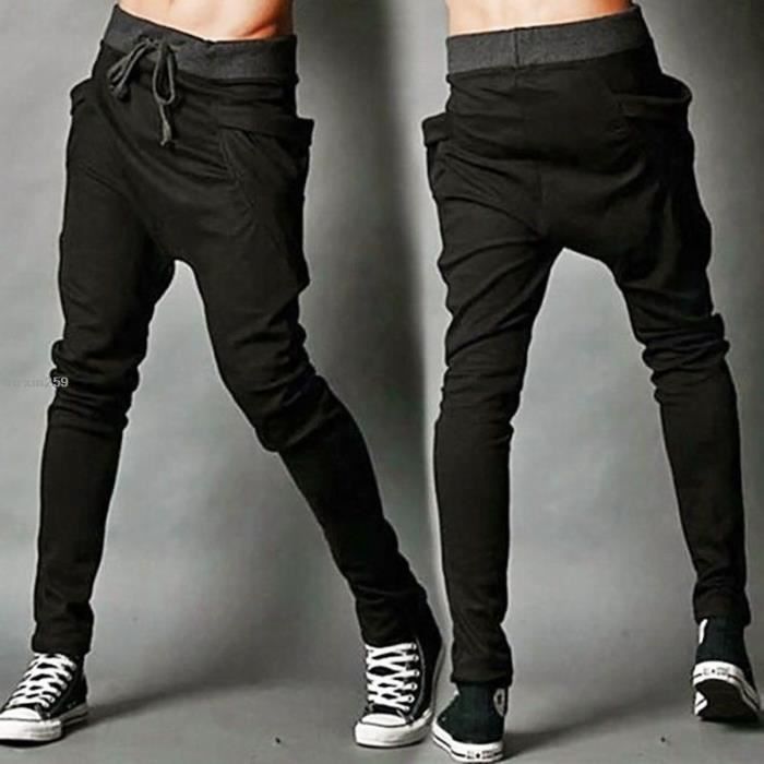 Pantalon Jogging Baggy Homme Pantalon De Jogging Homme Baggy - Coupe Relaxed Fit - Taille Élastique Avec Cordon - 95% Polyester 5% Coton - Pour Sport, Loisirs, Décontracté