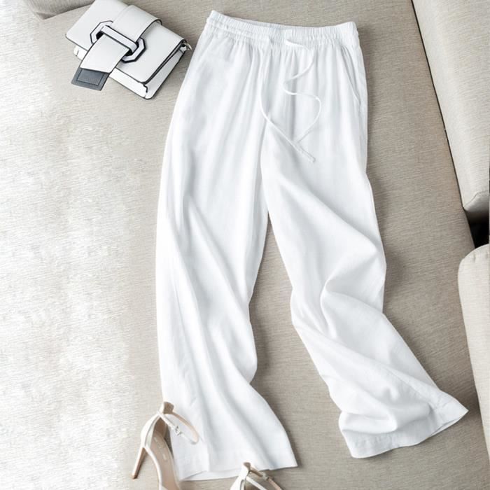 pantalon blanc sport femme