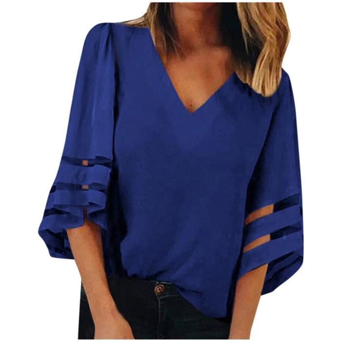 AILLOSA 2025 Chemisiers et Blouses Blouse en Tissu Waffle pour Un Tee-Shirts et Blouses pour Femmes