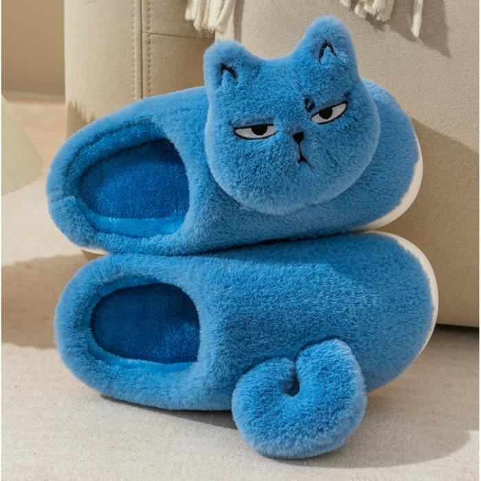 Chaussons En Peluche Ultra Doux - Pantoufles Chaudes Hiver Pour Femme - Semelle Antidérapante