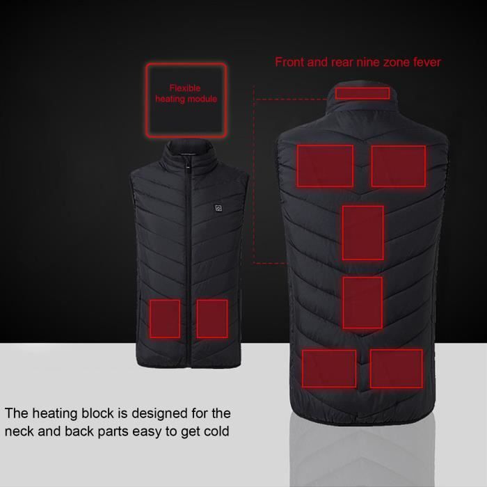 Gilet Chauffant Enfant Avec Batterie - 3 Températures, 7.4V 10000mAh, Pour Ski, Camping, Hiver