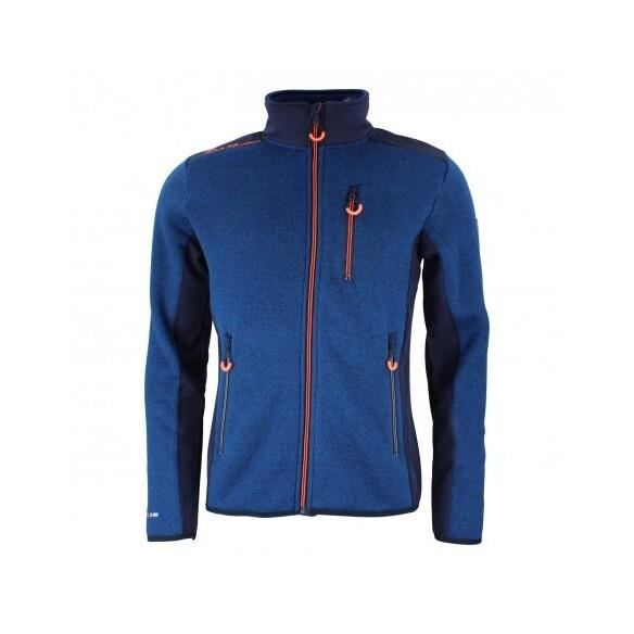 Veste polaire Peak Mountain Cevira pour homme - marine chiné - XL - Ski - Col montant - Poches zippées