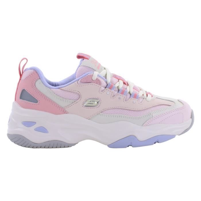 Skechers Chaussures Femme SKECHERS Dlites 40FRESH Rose - Dessus Textile - Lacets