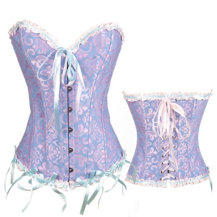 Ensemble de bustier avec jarretière en dentelle à décor de nœud