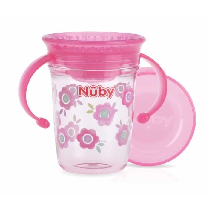 Nuby Gobelet Magique 360 Tritan Avec Anses Rose 240ml 6 Mois Cdiscount Puericulture Eveil Bebe
