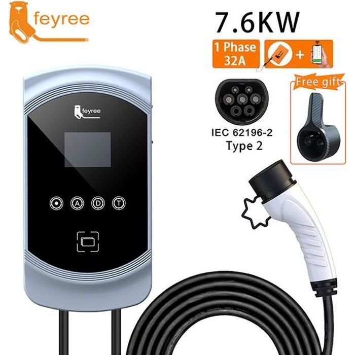 LEFANEV 32A EV Chargeur 7KW Wallbox 1 Phase EV Station de Recharge