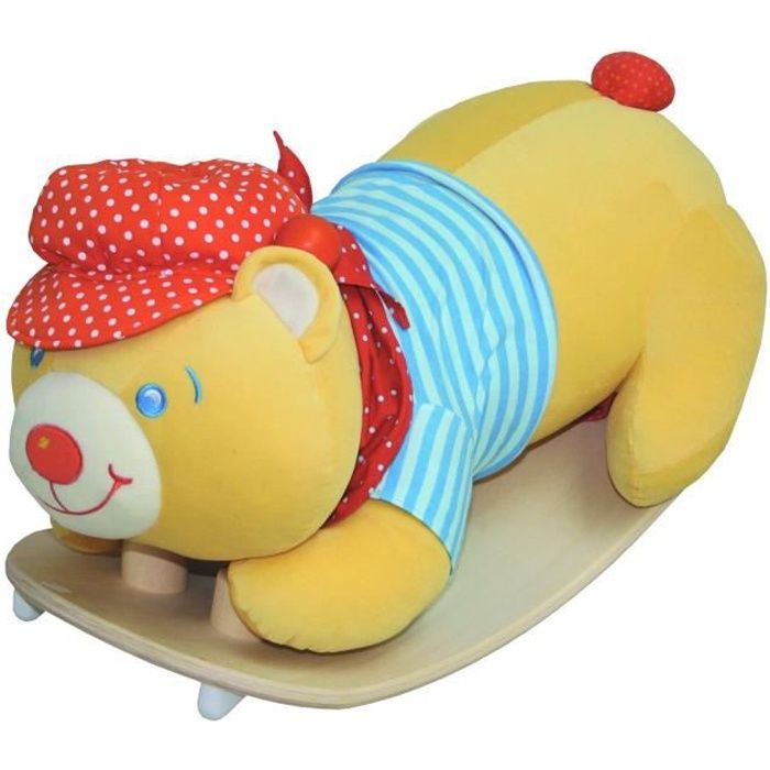 Balançoire éléphant Doux Nattou - Pour Bébé 10-36 Mois - Ceinture De Sécurité Incluse - 60 Cm - Polyester/bois - Doudou Bascule