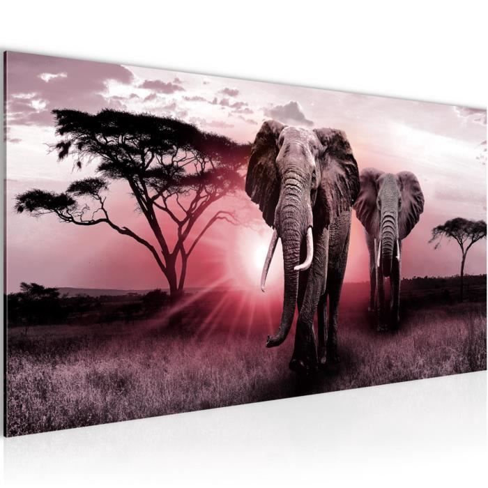 B&D XXL   Tableau décoratif animal 100x50 cm   Impression sur toile colorée   Décoration murale pour salon et chambre   Asie bambous chine nature pandas plantes animaux mignons g C 0006 b n