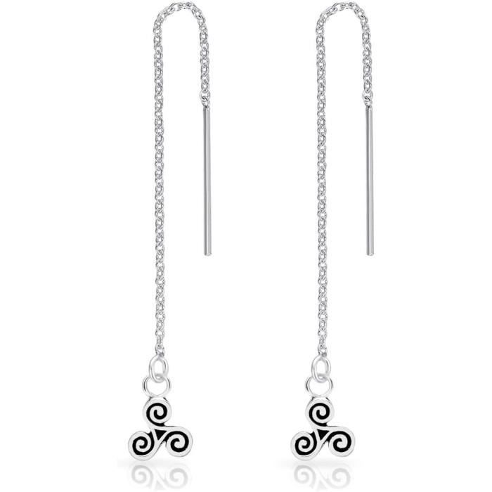 Boucles D'oreilles Triskel En Argent 925 Pour Enfant | Puces Avec Fermoir Tige Poussette | Neuf Avec étiquettes