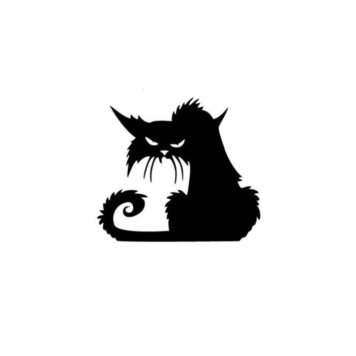 Sticker Chat Sticker Mural Chat Autocollant Halloween En Verre Chat Noir 5235 Cdiscount Animalerie
