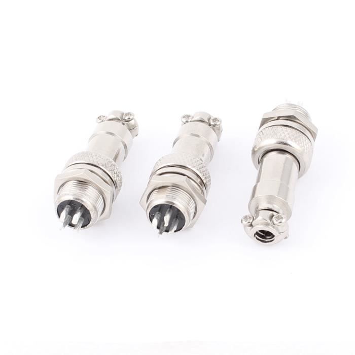 GX12-4 4 pin plug and socket 12 mm vis type Panneau Connecteur aviation