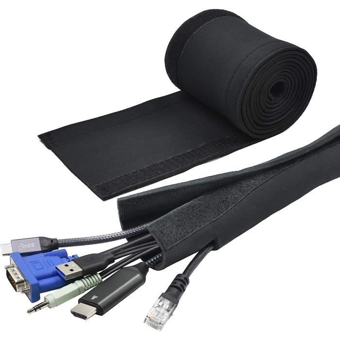 YOSH Cache Câble, [203cm*10cm] Passe Câble Bureau, Gaine Câble, Gaine ...