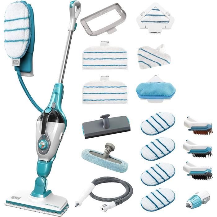 Balai Vapeur 9-en-1 BLACK+DECKER Avec Nettoyeur Main Et Gant SteaMitt - 1,3 KW, FSMH1351SM-QS