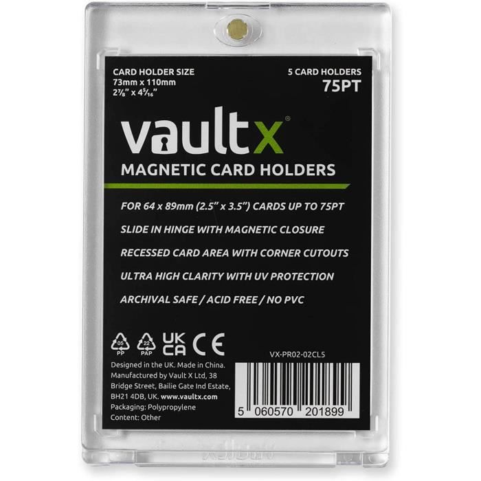 FOCCTS 5 Pièces Porte Cartes Magnétique 35pt Protege Cartes à Collectionner Protection Avec Support Acrylique, Protege Carte Rigide Pour Protege Carte