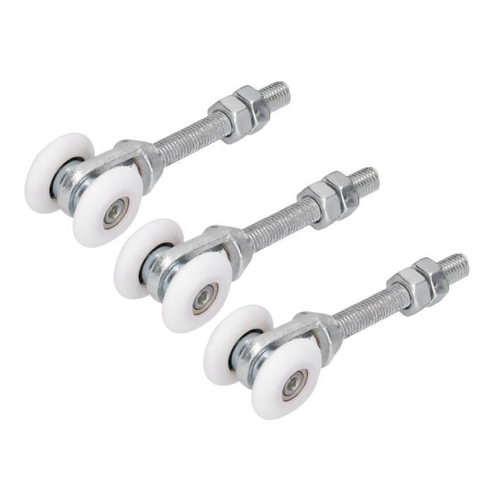 Tbest Lot de 3 Roulettes Porte Coulissante 40mm pour Rail Suspendu ...