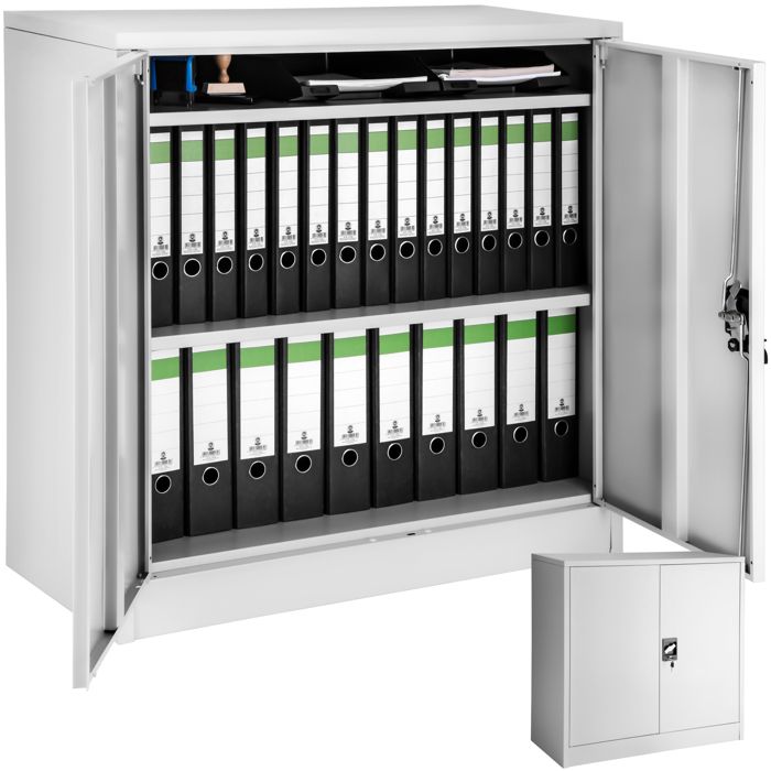 Tectake Armoire Metallique De Bureau De Rangement 2 Etageres Reglables 90 Cm X 40 Cm X 90 Cm Gris Achat Vente Armoire De Bureau Armoire De Bureau 402486 2 Cdiscount