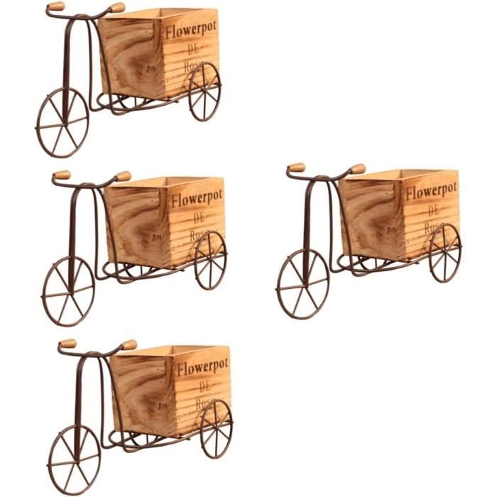 LALAFINA Lot De 4 Boîtes En Fer Blanc Avec Motif Maison Rétro Et Fleurs