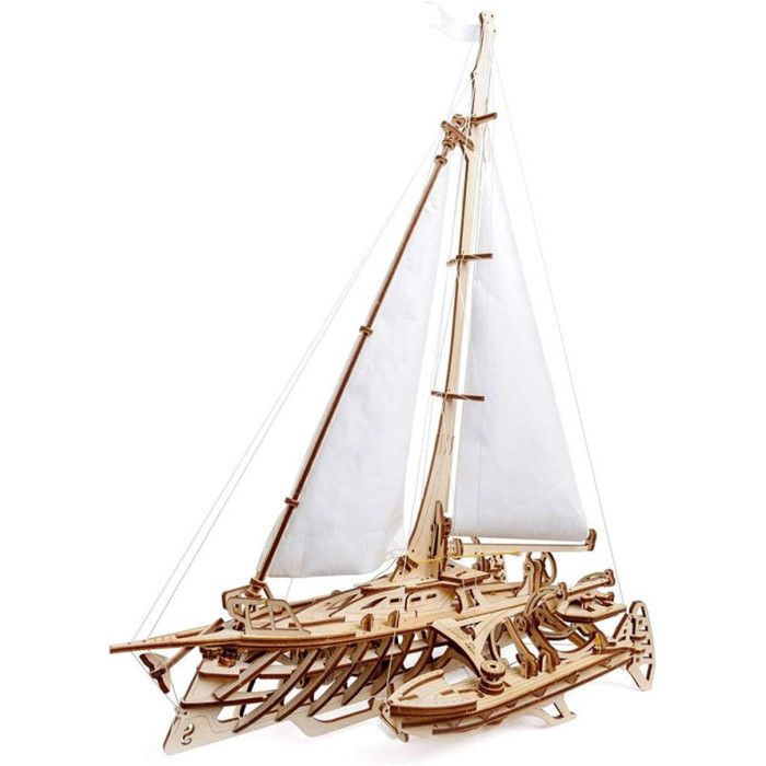 Ugears Puzzle 3D Trimaran Merihobus Bateau en Bois pour Le modélisme