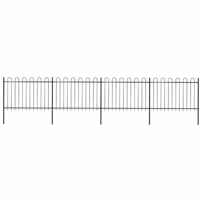 vidaXL Clôture de jardin avec dessus en cerceau Acier 6 8 x 1 2