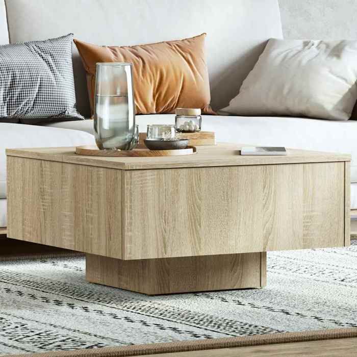 vidaXL Table basse chêne sonoma 60x60x31 5 cm bois dingénierie 806888