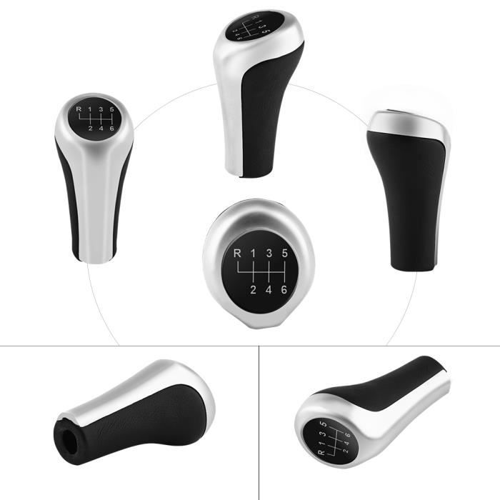 Pommeau De Levier De Vitesse Pour Renault Clio III, Megane II, Scenic II - Plastique ABS Noir Argenté - 5 Vitesses - Longueur 110 Mm