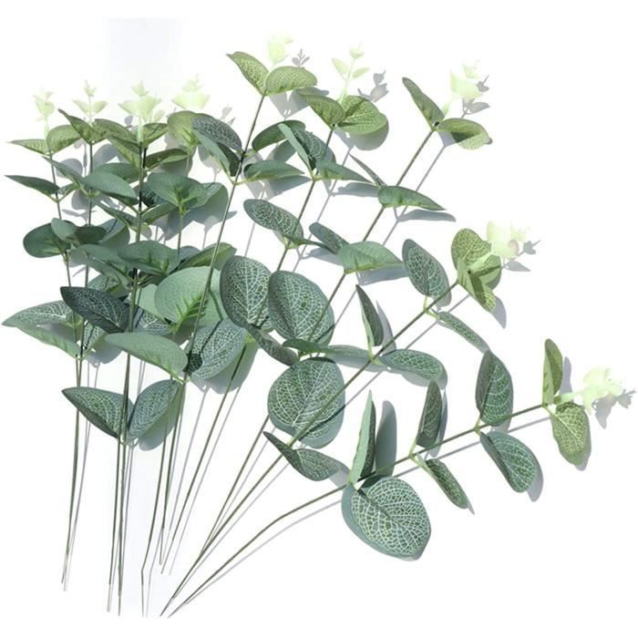 Dallisten Lot De 12 Tiges D'eucalyptus Artificielles En Soie Avec Feuilles De Baies, Plantes De Verdure - Décoration Florale Pour Fête De Mariage, Arrangement Floral, Décoration D'intérieur (bleu